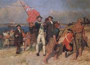 E.Phillips Fox landing of captain cook at botany bay,1770 USA oil painting artist